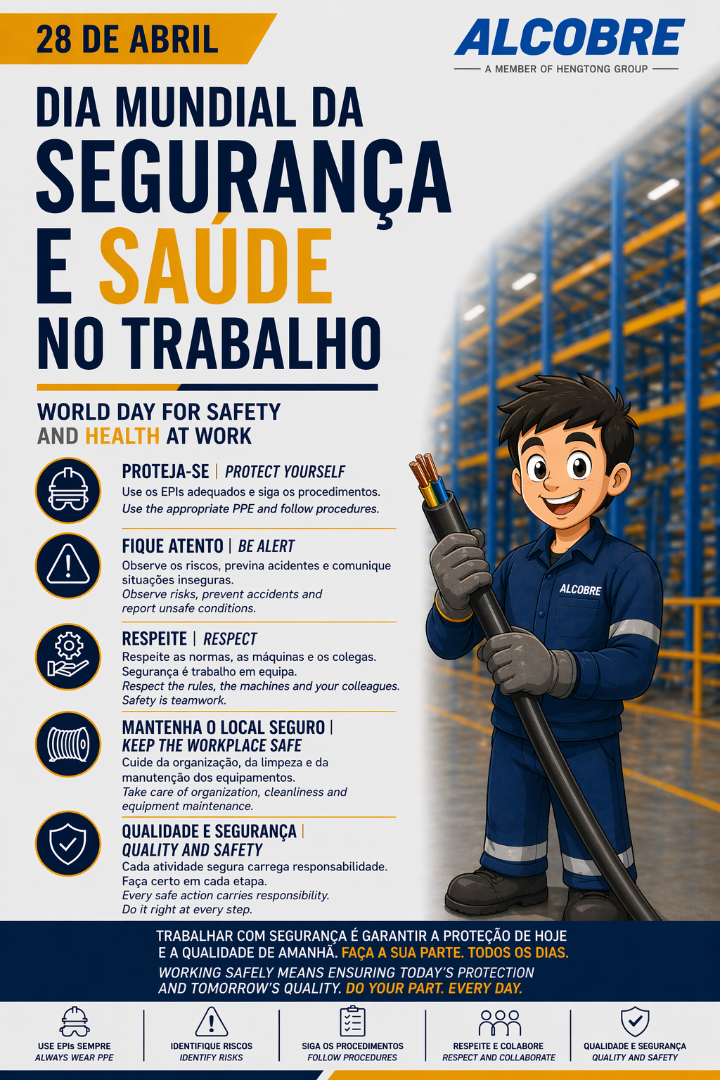 Dia mundial da segurança e saúde no trabalho
